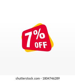 7 descuento, insignias de vectores de venta para etiquetas, , pegatinas, banners, etiquetas, etiquetas Web, nueva oferta. Banner de signo de origami de descuento