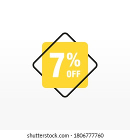 7 Rabatt, Vektor-Abzeichen für Labels, , Aufkleber, Banner, Tags, Web-Aufkleber, Neues Angebot. Discount-Origami-Zeichenbanner