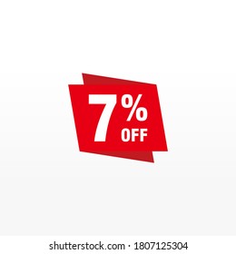 7 discount, Sales Vector badges for Labels, , Stickers, Banners, Tags, Web Stickers, New offer. Discount origami sign banner
