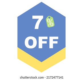 7% discount special limited offer vector illustration with blue background color and 

white font