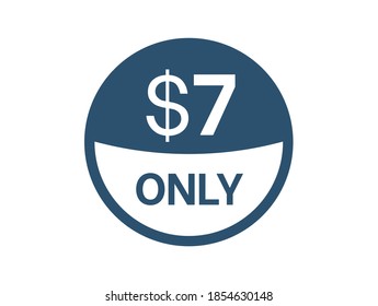 Icono de precio de $7 dólares. 7 USD Precio Etiqueta