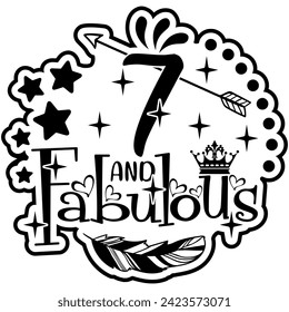 7 and fabulous black vector graphic design and cut file