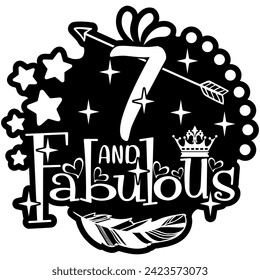 7 and fabulous black vector graphic design and cut file