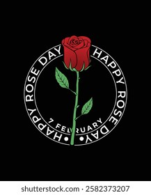 
7 February rose day. Typography design, minimalist design, rose design, modern design.