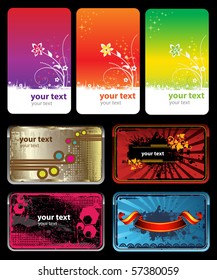 7 Grunge Banner Floral Background with a Colorful Rainbow Ink splat effect