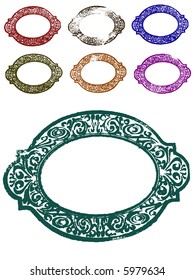 7 Grunge Ornate Borders (Transparent Vectors so they can be overlaid on to other illustrations etc)