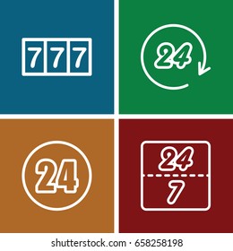 7 icons set. set of 4 7 outline icons such as