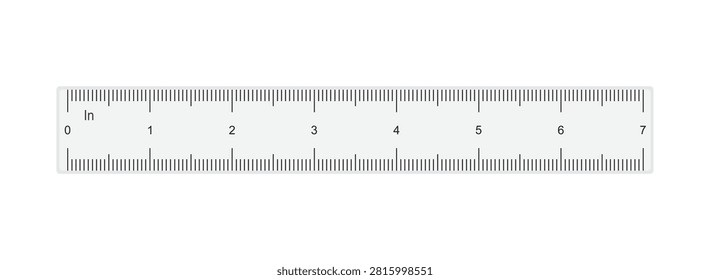 7 Inch Measuring Ruler Vector Illustration Isolated on White Background