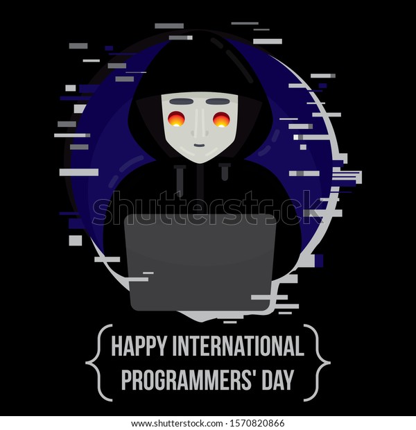 7 January International Programmers Day Greeting Stock Vector (Royalty