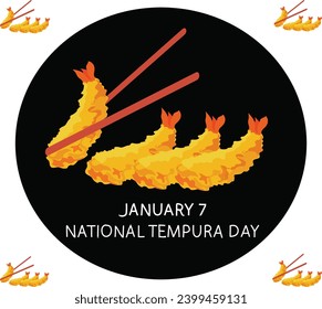 7. Januar ist nationale Tempura-Tag Vektorgrafik