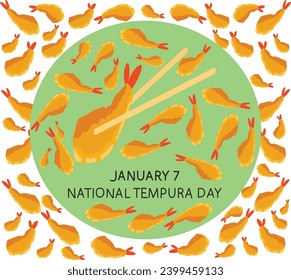 7 january is national tempura day vector illustration