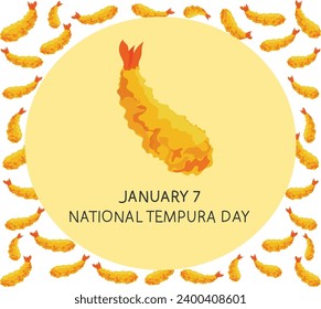 7 january is NATIONAL TEMPURA DAY vector