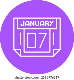 7 January Outline Style Style Sample EPS Icon
