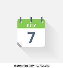 7 july calendar icon