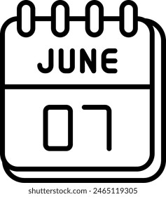 7 June Vector Line Icon Design