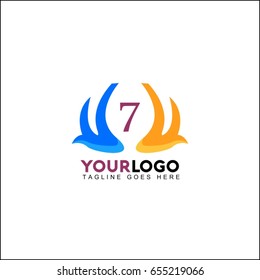 7 letter abstract logo vector. Creative brand identity