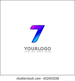 7 letter creative 3 dimensional abstract vector logo design. Brand with shiny effect. 