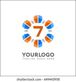 7 letter creative city real estate brand identity. An attractive Plaza Modern Stylish vector logo symbol.