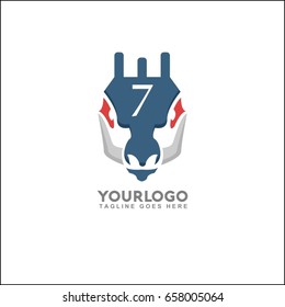 7 letter deer logo, royal dog, Animal logo,collection, Elements for brand identity, Vector Logo template.