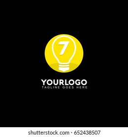 7 Letter Light Logo, Lamp Idea Logo, Idea Logo
