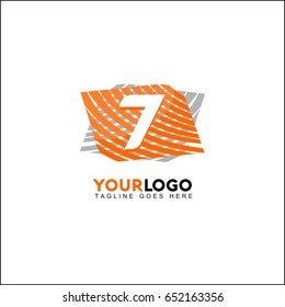 7 Letter Line Logo Design. Graphical mono line feathers set. Vector elements or linear signs. 