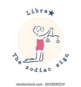 【Zodiac Sign】 7. Libra girl illustration material