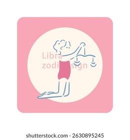 【Zodiac Sign】 7. Libra girl illustration material_Pale Color