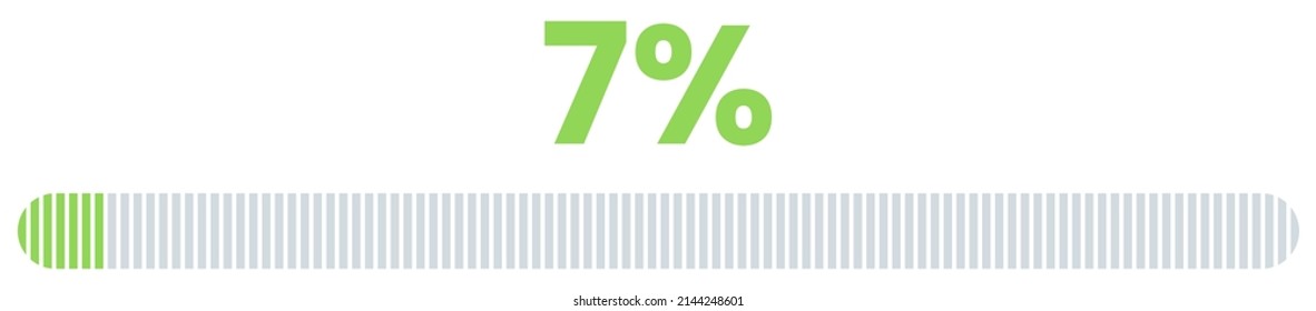 7% Loading. 7% progress bar Infographics vector, 7 Percentage ready to use for web design ux-ui