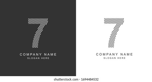 7 logo. 7 number icon. Vector illustration.