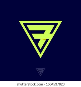 7 logo. Number 7 monogram consist of yellow lines. Original symbol on different backgrounds. Web, ui icon.