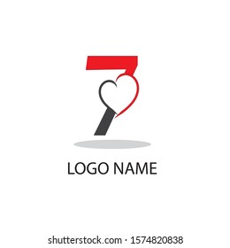 7 logo number vector illustration design