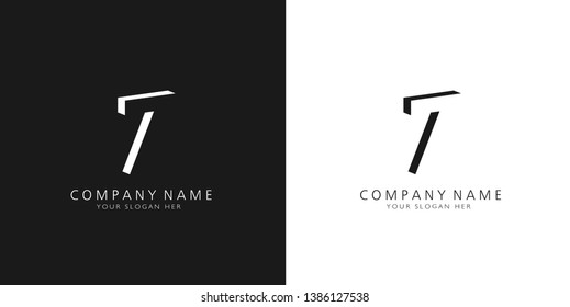 7 logo numbers modern black and white design	