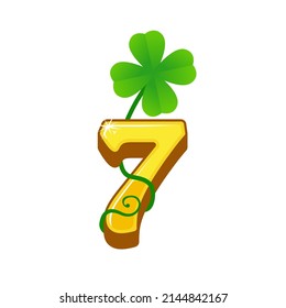 7 lucky numbers with clover vector