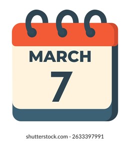 7 march calendar vector on white background
Vector calendar with date