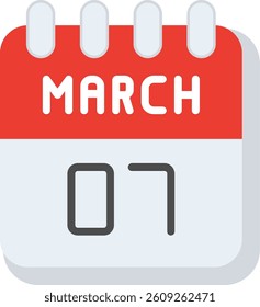 7 March Flat Illustration Vector Design