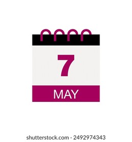 7 may calendar date icon vector eps