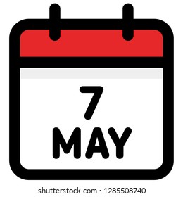 7. May - Calendar Icon - Vector Illustration - Vector