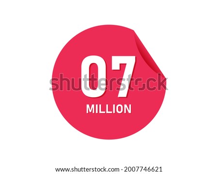 7 million texts on the white background