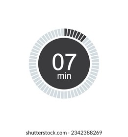 7 minutes timers Clock, Timer 7 min icon.