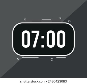 7 minutes. Vector clock counting time. Timer to set minutes
