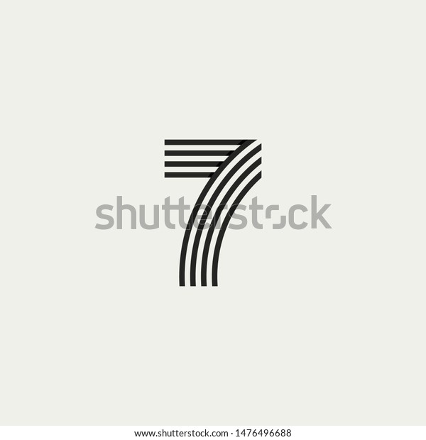 7 monogram.\
Abstract letter 7 logo design. Line creative symbol. Logo branding.\
Universal vector icon -\
Vector