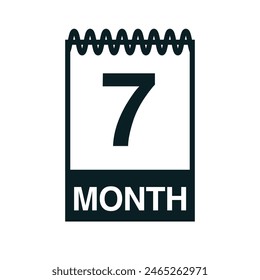 7 month calendar icon vector illustration eps