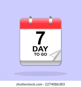 7 more days sign label vector art illustration. vector calendar icon