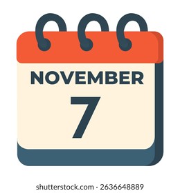 7 november calendar vector on white background
Vector calendar with date