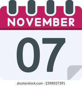 7 November Flat Vector Icon Design