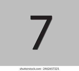 7 Número en color negro con efecto 3D