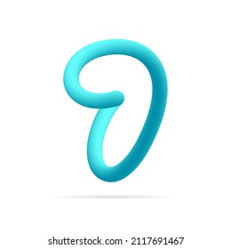 7 number blue logo. Line style pure water vector typography for save water identity, ecology graphic resources, clean corporate  labels and more