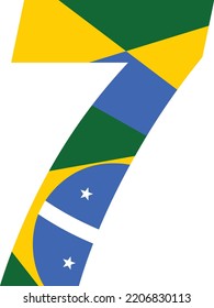 7 number brazil flag numero sete brasil