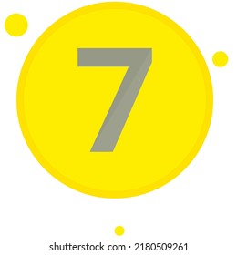 7 Number button yellow design