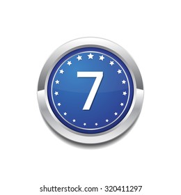 7 Number Circular Vector Blue Web Icon Button